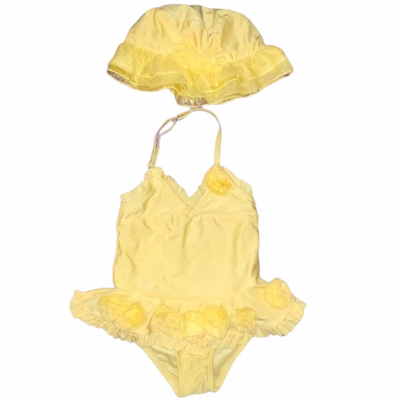Koala Kids Other - 18m Koala Kids Girls Yellow Tutu Swimsuit & Hat